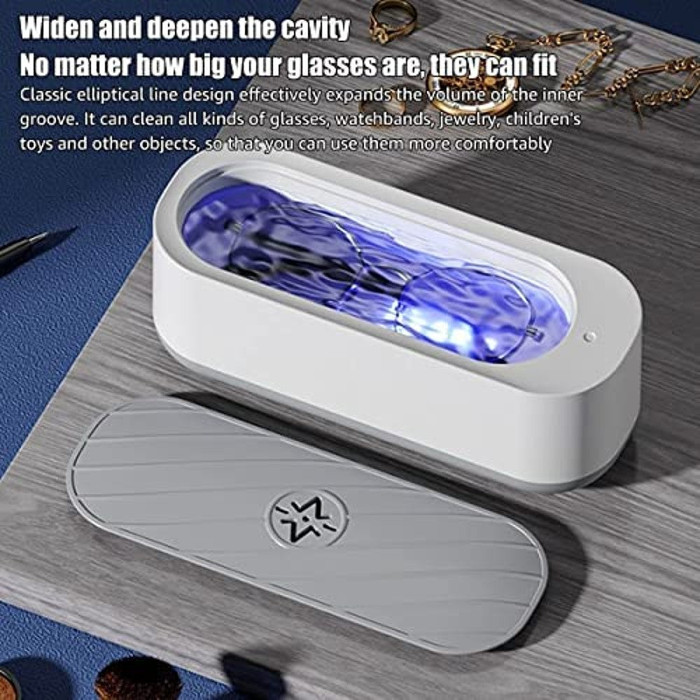 Ultrasonic Eyeglasses Cleaner for All Glasses Jewelry Watches Portable Low Noise Cleaning Machine