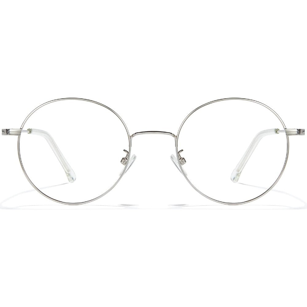 Round Blue Light Glasses Wire Frame UV Blocking Computer Eyewear Clear Lens - Gigi