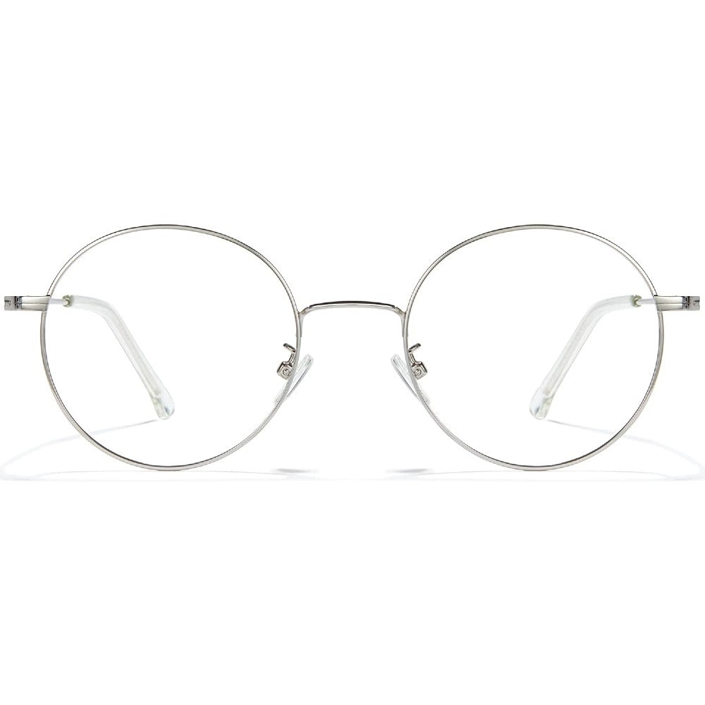 Round Blue Light Glasses Wire Frame UV Blocking Computer Eyewear Clear Lens - Gigi
