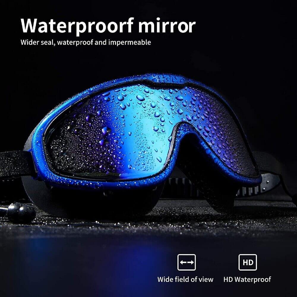 Swim Goggles with Ear Plugs UV Protection No Leaking Anti Fog Lens Swimming Glasses