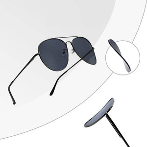 Aviator Reverse Sunglasses Classic Pilot Metal Frame Polarized 100% UV Protection Inverted Concave Lenses Unisex 57 Eyesize Shades