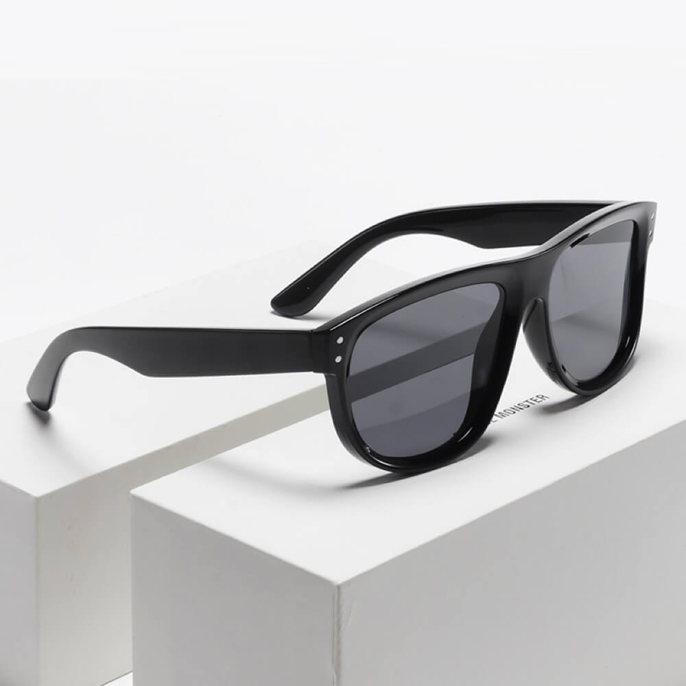 Reverse Sunglasses Square Frame Polarized Anti-Glare 100% UV Protection Concave Lens - Teddith - US