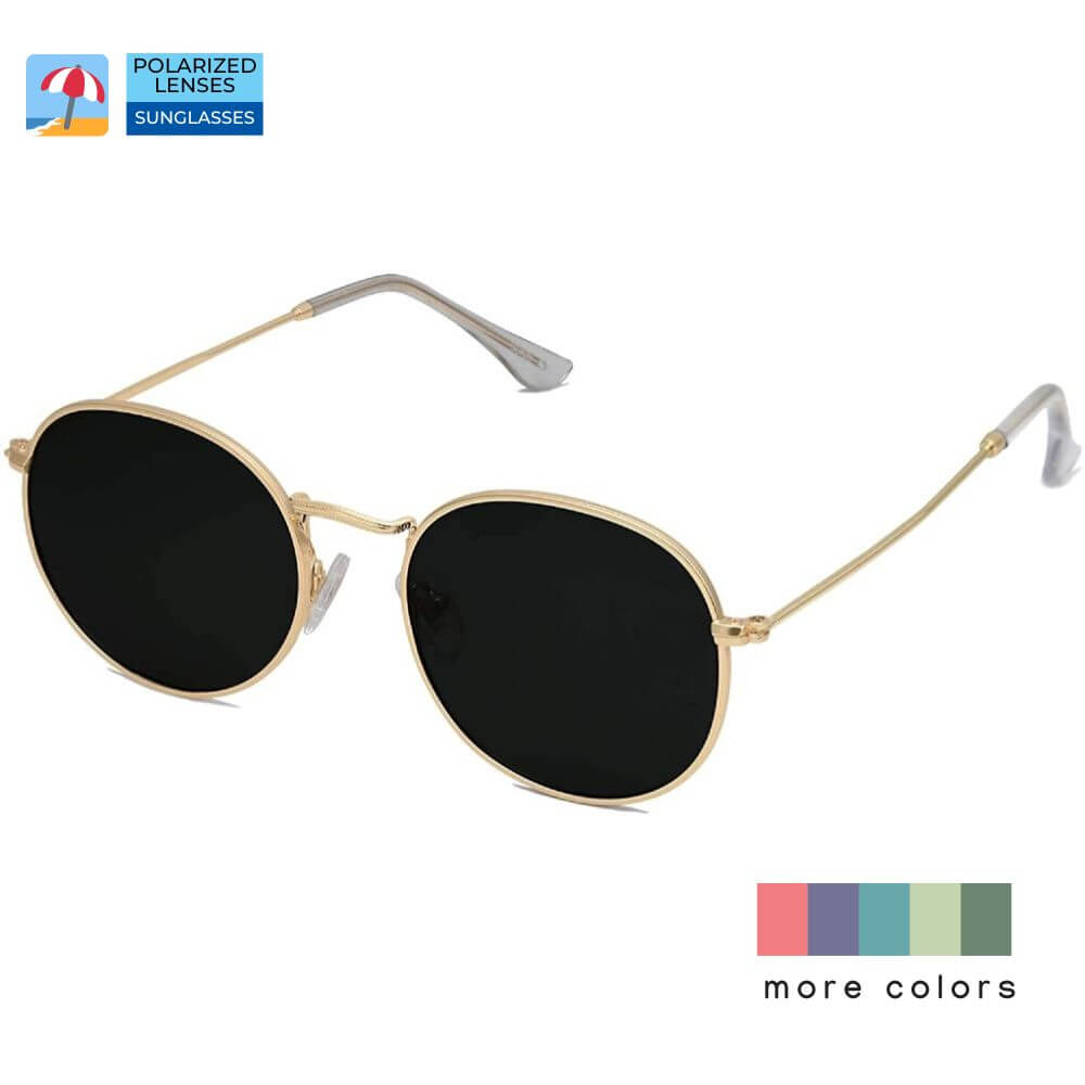 Small Round Polarized Sunglasses Classic Vintage Retro Shades for Women Men