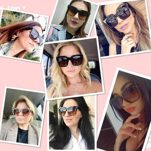 Women's Oversized Sunglasses Luxury Square Classic Retro Style - Alex