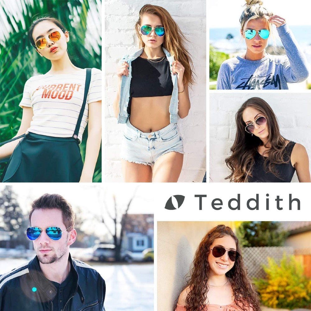 Aviator Sunglasses for Women and Men | Teddith AU | Polarized Lenses UV Protection | Aluminium Frame