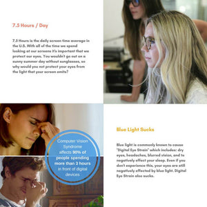 Blue Light Glasses for Computer Gaming - Cali - Blue Light Blocking Glasses Computer Gaming Reading Anti Glare Reduce Eye Strain Screen Glasses by Teddith