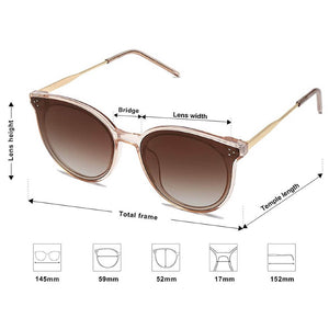 Retro Round Oversized Sunglasses for Women Mirrored Glasses - Louie