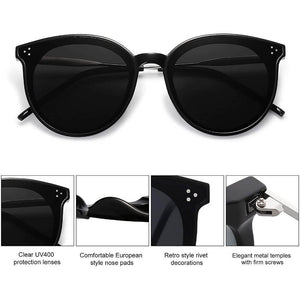 Retro Round Oversized Sunglasses for Women Mirrored Glasses - Louie