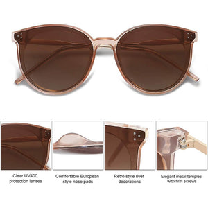 Retro Round Oversized Sunglasses for Women Mirrored Glasses - Louie