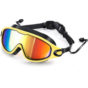 Swim Goggles with Ear Plugs UV Protection No Leaking Anti Fog Lens Swimming Glasses